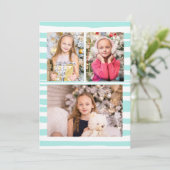 シックティール(緑がかった色)コーストストライプクリスマスクリスマス シーズンカード (スタンド正面)