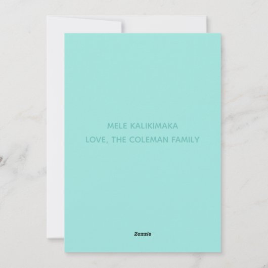 シックティール（緑がかった色）コーストストライプクリスマスクリスマス シーズンカード (裏面)