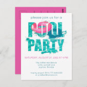 シックティール(緑がかった色)ピンクプールパーティースプラッシュ ポストカード (正面/裏面)