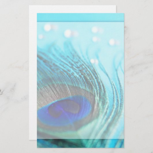 シックティール（緑がかった色）ピーコックジュエリー 便箋 (正面/裏面)