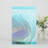 シックティール（緑がかった色）ピーコックジュエリー 便箋 (スタンド正面)