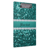 シックティール（緑がかった色）フェイクグリッターとダイヤ クリップボード (右)