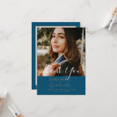 シックティール(緑がかった色)フォトスクリプト大学院サンキューカード カード (正面/裏面インサイチュ)