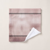 シックティール(緑がかった色)ブラッシュドモノグラムのメタルエレガントバスT バスタオルセット (ウォッシュタオル)