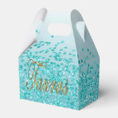 シックティール(緑がかった色)ブルーグリッター金ゴールドタウロス〔占星術の〕十二宮図誕生日 フェイバーボックス (裏面サイド)