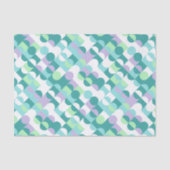 シックティール（緑がかった色）ブルーミントグリーンサークルアートパターン 薄葉紙 (正面)