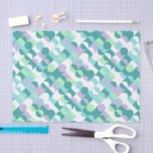 シックティール（緑がかった色）ブルーミントグリーンサークルアートパターン 薄葉紙 (クラフト)