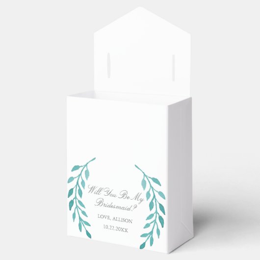 シックティール（緑がかった色）ボタニカルは私の花嫁になる フェイバーボックス (オープン)