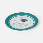 シックティール(緑がかった色)卒業パーティー卒業 ペーパープレート (アングル)