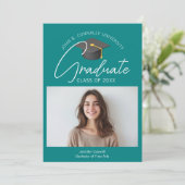 シックティール(緑がかった色)大学院写真2025卒業 案内状 (スタンド正面)