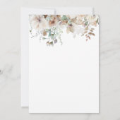 シックティール(緑がかった色)花びらとプロセッコフローラブライダルシャワー 招待状 (裏面)