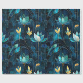 シックティール（緑がかった色）菊 ラッピングペーパー (フラット)