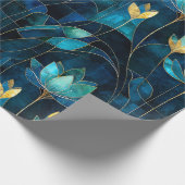 シックティール（緑がかった色）菊 ラッピングペーパー (角)