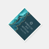 シックティール(緑がかった色)金ゴールドアゲートバルミツワーパーティー スタンダードカクテルナプキン (角)
