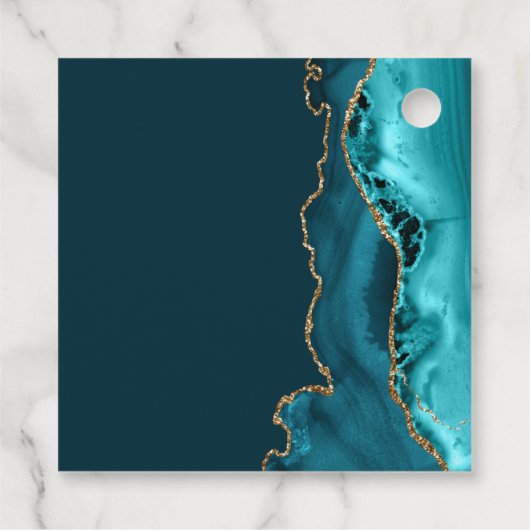 シックティール(緑がかった色)金ゴールドアゲートバルミツワーパーティー フェイバータグ (裏面)