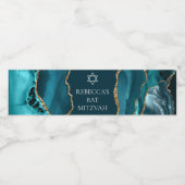 シックティール(緑がかった色)金ゴールドアゲートバルミツワーパーティー ペットボトルラベル (シングルラベル)