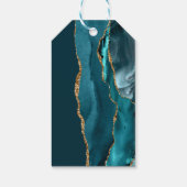 シックティール(緑がかった色)金ゴールドバルミツワーパーソナライズされたパーティー ギフトタグ (裏面)