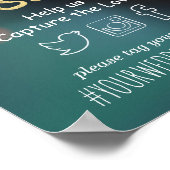 シックティール（緑がかった色）金ゴールド《写真》ぼけ味ライトOhスナップハッシュタグ結婚ズ ポスター (角)