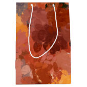 シックテラコッタラストトレンディーブラウン抽象芸術 ミディアムペーパーバッグ (正面)