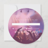 シックディスコボール ウェディング ピンクのラメ 結婚式 RSVP (裏面)