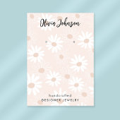 シックデイジーフローラルパターンジュエリーイヤリングディスプレイ 名刺