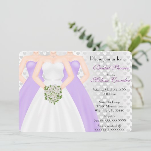 シックデエレガントイブライダルシャワー招待状 招待状 (スタンド正面)