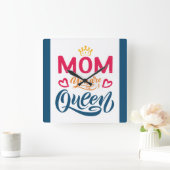 シックデザインタイポグラフィママママザクイーン スクエア壁時計 (ホーム)