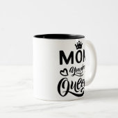 シックデザインタイポグラフィママママザクイーン ツートーンマグカップ (正面右)