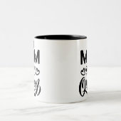 シックデザインタイポグラフィママママザクイーン ツートーンマグカップ (中央)