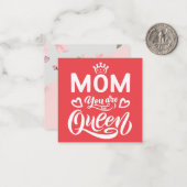 シックデザインタイポグラフィママママザクイーン ノートカード (正面/裏面インサイチュ)