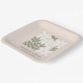 シックデュスキー赤面レトロミニマルフローラ結婚ズ ペーパープレート (傾斜あり)