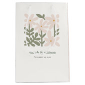 シックデュスキー赤面レトロミニマルフローラ結婚ズ ミディアムペーパーバッグ (正面)