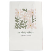 シックデュスキー赤面レトロミニマルフローラ結婚ズ ミディアムペーパーバッグ (裏面)