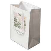 シックデュスキー赤面レトロミニマルフローラ結婚ズ ミディアムペーパーバッグ (裏面アングル)