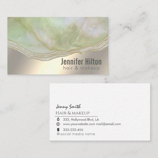 シックトレンディーアゲードプロフェッショナル金ゴールド箔 名刺 (正面/裏面)