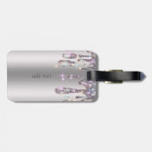 シックトレンディーストライプシルバーグリッタードリップ ラゲッジタグ (裏面横)