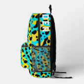 シックトレンディーターコイズヒョウ柄と名前 プリントバックパック (右)