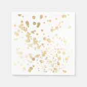 シックトレンディーフェイク白金ゴールドエレガントドット スタンダードカクテルナプキン (正面)