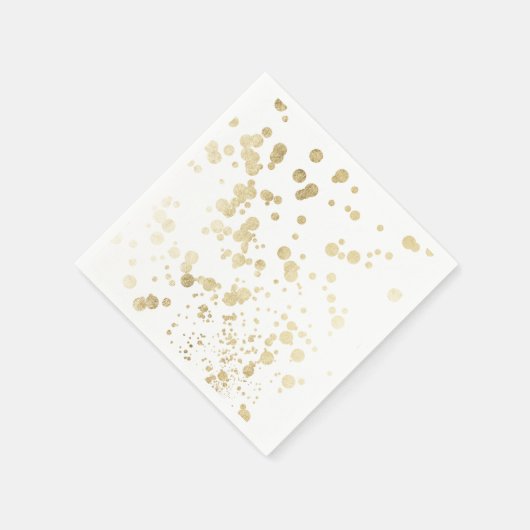 シックトレンディーフェイク白金ゴールドエレガントドット スタンダードカクテルナプキン (角)
