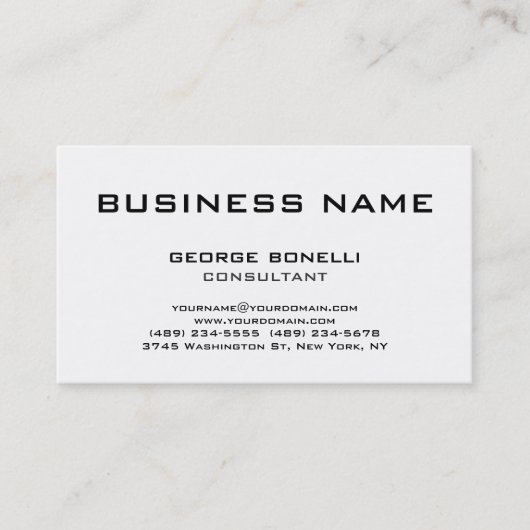 シックトレンディーブラック&ホワイトクラシカル名刺 名刺 (正面)