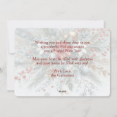 シックトレンディーレッドフローラベリーズホリデイリース シーズンカード (裏面)