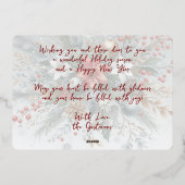 シックトレンディーレッドフローラベリーリース金ゴールド 箔シーズンカード (裏面)