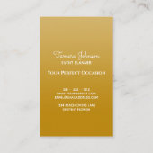 シックトロピカモダンル金ゴールドパームツリーズプロフェッショナル 名刺 (裏面)