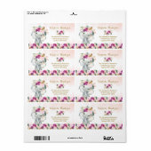 シックトロピカルエレファントフローラグリーンリージャングルベビー ラベル (フルシート)