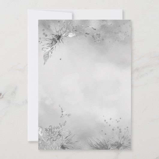 シックドレスウィンターグレー90誕生日 招待状 (裏面)