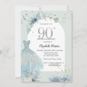 シックドレスウィンター90th誕生日招待状 招待状 (正面)