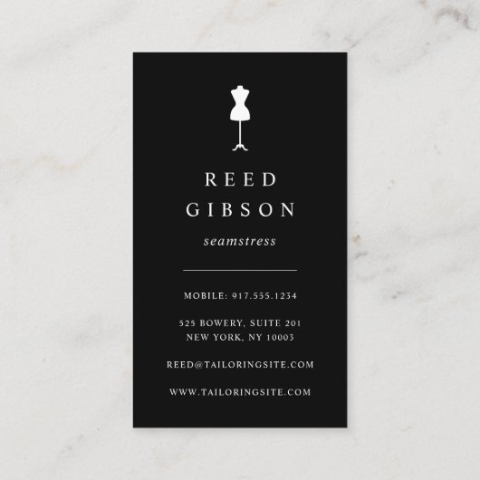 シックドレス型枠 Seamstress Tailor Designer 名刺 (裏面)