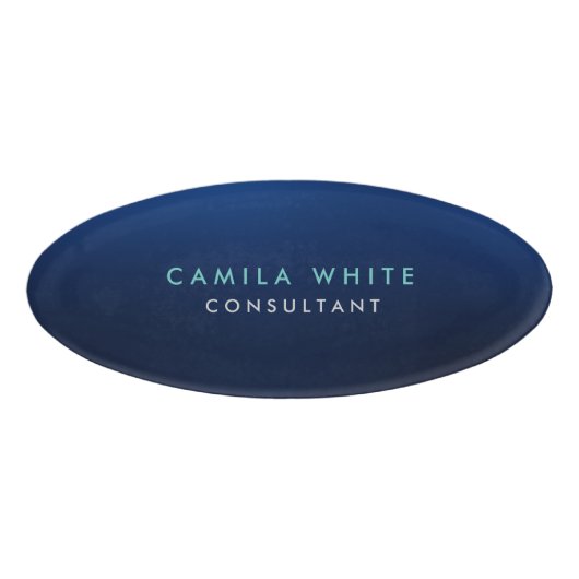 シックナイトブルーエレガントプロフェッショナル 名札 (正面)