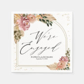 シックニュートラルカラーズボホフローラ婚約 スタンダードカクテルナプキン (正面)