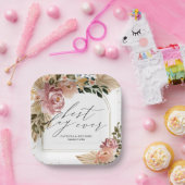 シックニュートラルカラーズボホ結婚フローラ ペーパープレート (パーティー)